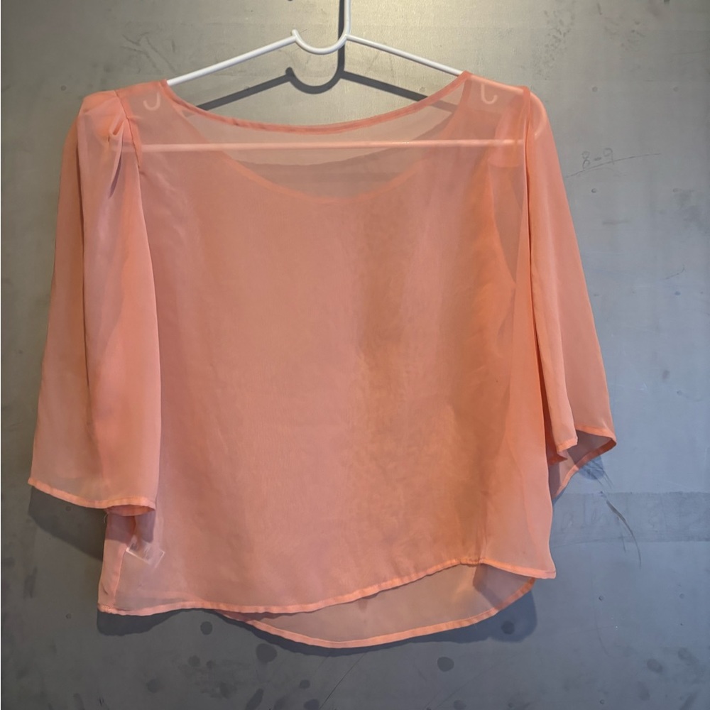 American Apparel Sheer Crop Top - (3) avail in peach, red and blue! Runs small.